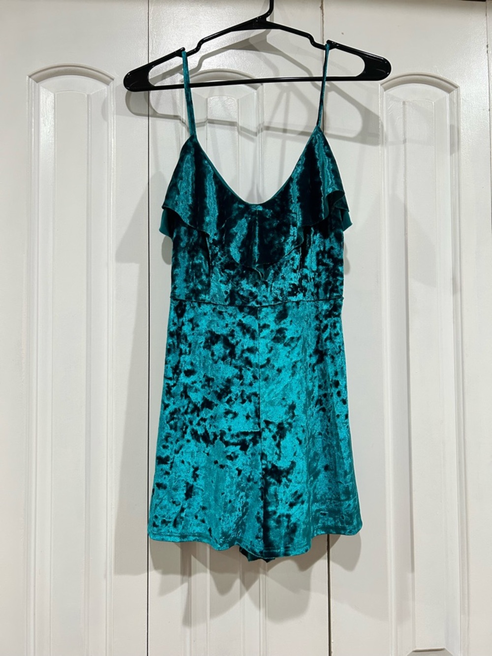 Urban Outfitters Teal Velvet Romper